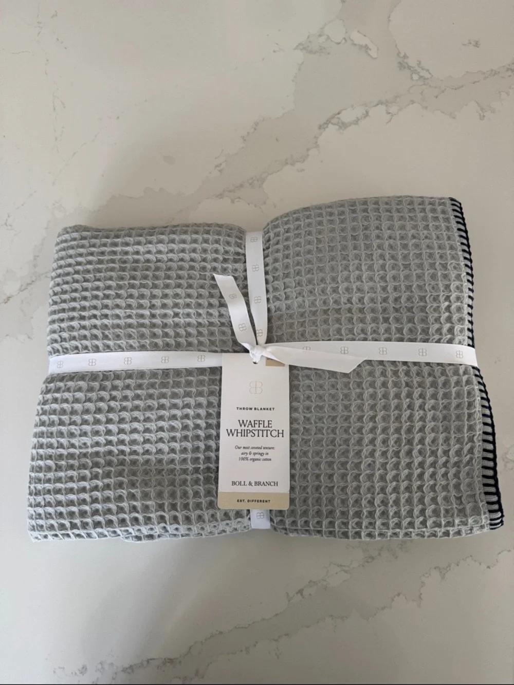Boll & Branch Waffle Whipstitch throw blanket NWT - Picture 1 of 6